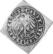 Schilling Klippe; 4 schilling weight, Switzerland, 1555 reverse image