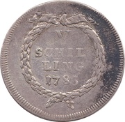5 Schillings, Switzerland, 1783-1784 reverse image