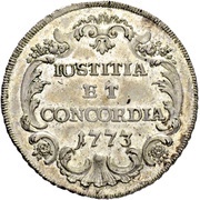 20 Schillings, Switzerland, 1773 reverse image