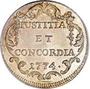 20 Schillings, Switzerland, 1774-1780 reverse image