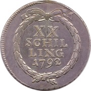 20 Schillings, Switzerland, 1783-1798 reverse image