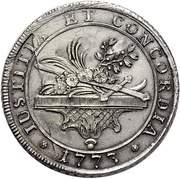 ½ Thaler "Gessner-Halbtaler", Switzerland, 1773 reverse image