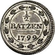 ½ Batzen, Switzerland, 1799 reverse image