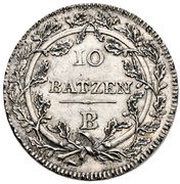 10 Batzen, Switzerland, 1798-1801 reverse image