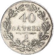 40 Batzen soldier looking right, Switzerland, 1798 reverse image