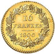 16 Franken, Switzerland, 1800 reverse image