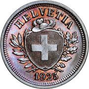 1 Rappen Wreath; bronze obverse image