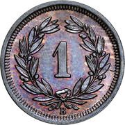 1 Rappen Wreath; bronze reverse image