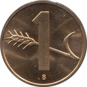1 Rappen Wheat spike reverse image