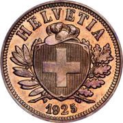 2 Rappen Wreath; bronze; light type obverse image