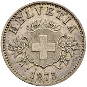 20 Rappen Coat of arms; billon; trial obverse image