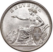 1 Franc Helvetia seated; 80% silver obverse image