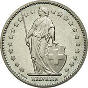 1 Franc Helvetia standing; copper-nickel obverse image