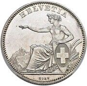2 Francs Helvetia seated; 80% silver obverse image