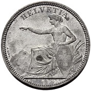 5 Francs Helvetia seated; piedfort; lead obverse image