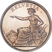 5 Francs Helvetia seated obverse image