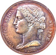 5 Francs Pattern; piedfort; silver obverse image