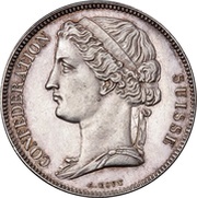 5 Francs Pattern; silver obverse image
