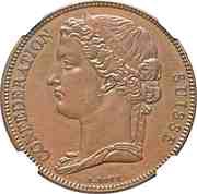 5 Francs Pattern; copper obverse image