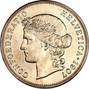 5 Francs Head of Helvetia obverse image