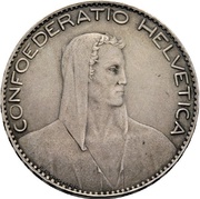 5 Francs Herdsman; trial obverse image