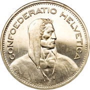5 Francs Herdsman; silver; small type obverse image