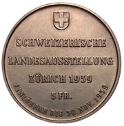 5 Francs "Landitaler" Zurich Exposition obverse image