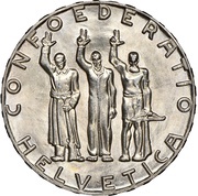 5 Francs Anniversary of the Confederation obverse image