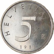 5 Francs Treaty of Stans obverse image