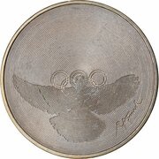 5 Francs Olympic Movement, Switzerland, 1988 reverse image