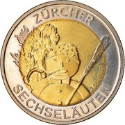 5 Francs Sechseläuten reverse image