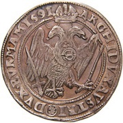 1 Thaler - Rudolf II Kuttenberg, Bohemia, 1578-1602 reverse image