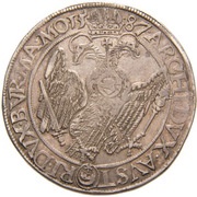 1 Thaler - Rudolf II Joachimsthal, Bohemia, 1578-1604 reverse image
