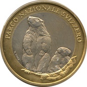 10 Francs Alpine marmot, Switzerland, 2010 reverse image
