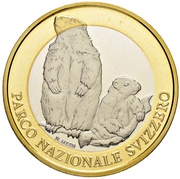 10 Francs Alpine marmot; trial reverse image