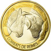 10 Francs Cow fighting reverse image