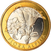 10 Francs Alpine gentian, Switzerland, 2017 reverse image