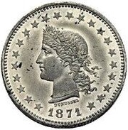 20 Francs Durussel pattern; zinc reverse image