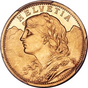 20 Francs "Vreneli" Pattern obverse image