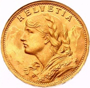 20 Francs "Vreneli" AD LEGEM ANNI MCMXXXI obverse image