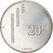 20 Francs Swiss Confederation obverse image