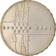 20 Francs Gertrud Kurz, Switzerland, 1992 reverse image