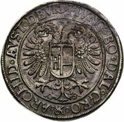 1 Thaler - Rudolf II Three Emperors, Bohemia, 1590 reverse image