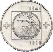 20 Francs Federal constitution, Switzerland, 1998 reverse image