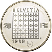 20 Francs Federal constitution; trial obverse image