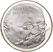 20 Francs Conrad Ferdinand Meyer; trial, Switzerland, 1998 reverse image