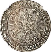 1 Thaler - Rudolf II Kuttenberg, Bohemia, 1602-1612 reverse image
