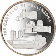 20 Francs Castles of Bellinzona, Switzerland, 2004 reverse image