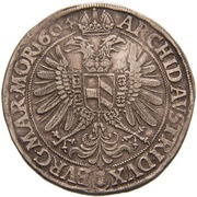 1 Thaler - Rudolf II Budweis, Bohemia, 1603-1611 reverse image