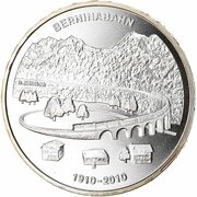 20 Francs Bernina Railway, Switzerland, 2010 reverse image
